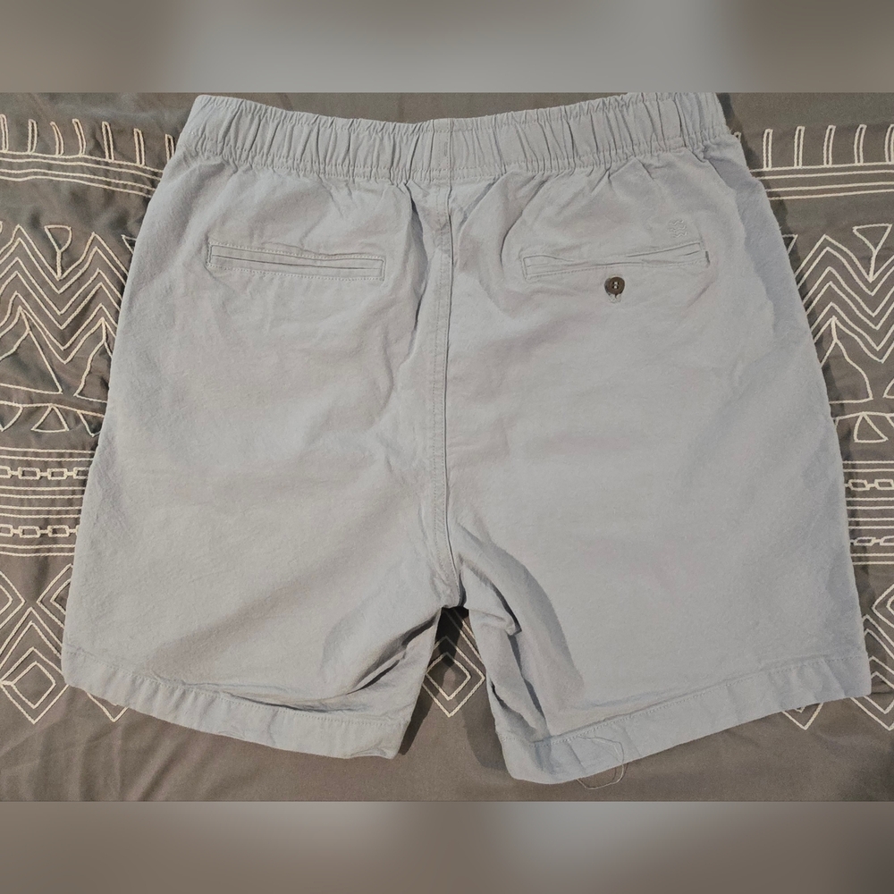 Free Fly Men's Stretch Canvas Bamboo Blend Elastic Light Blue Shorts Size Medium - Picture 2 of 8